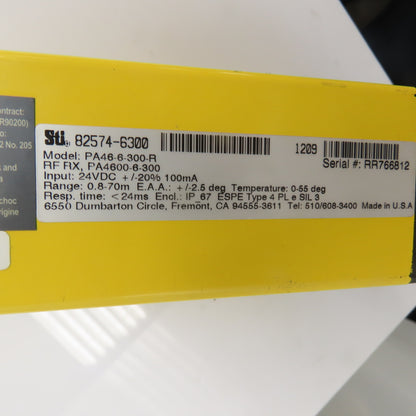 STI PA4600-6-300 PA46-6-300-R PA4600 Safety Light Curtain Receiver 24VDC