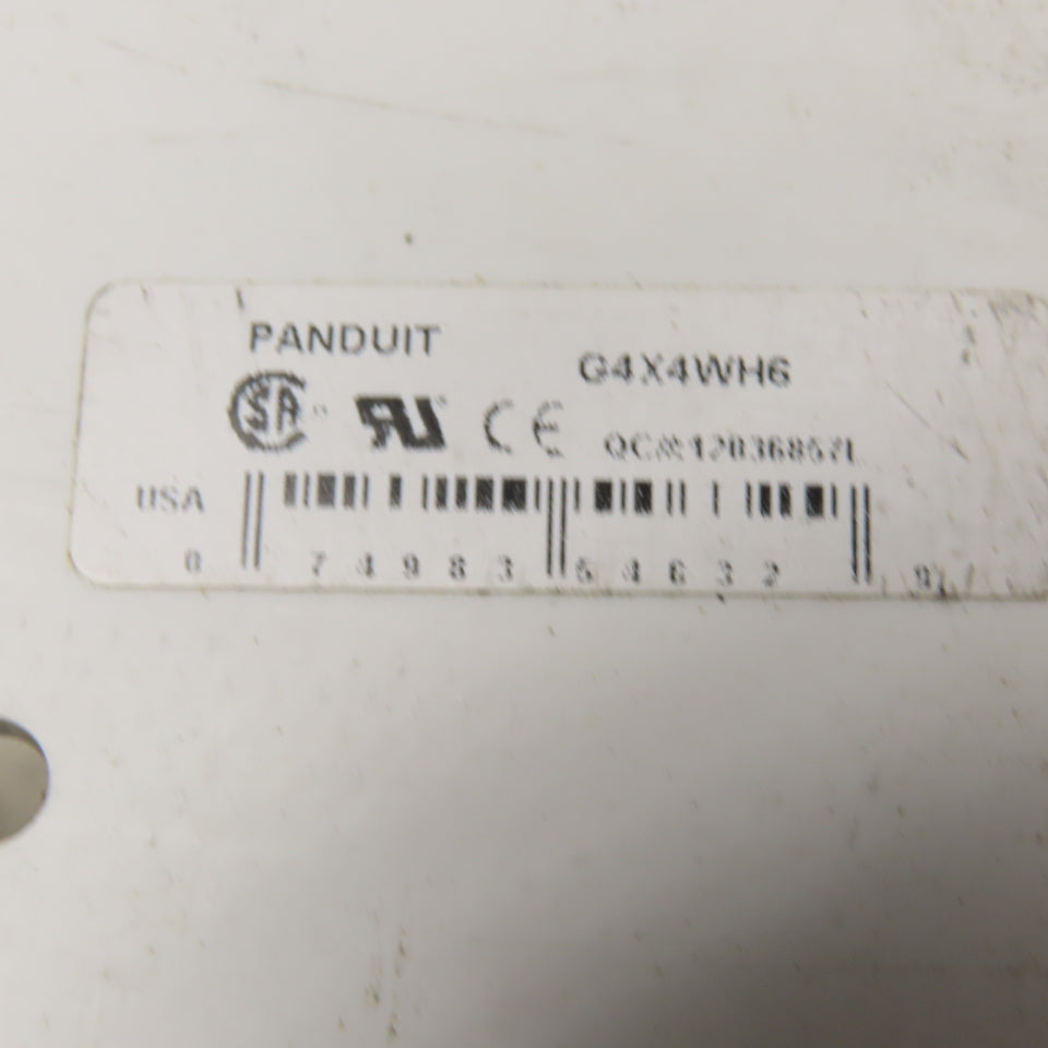 Panduit G4X4WH6 4" x 4" White Wireway Slot Duct 6' Lot of 2