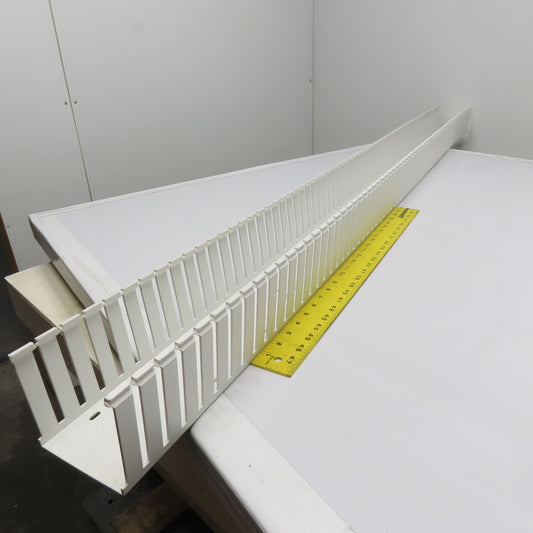 Panduit G4X4WH6 4" x 4" White Wireway Slot Duct 6' Lot of 2