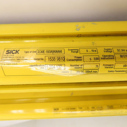 SICK XC40E-1503A0A0AAA0 XC40S-1503A0A00AA0 Safety Light Curtain Sender/Receiver