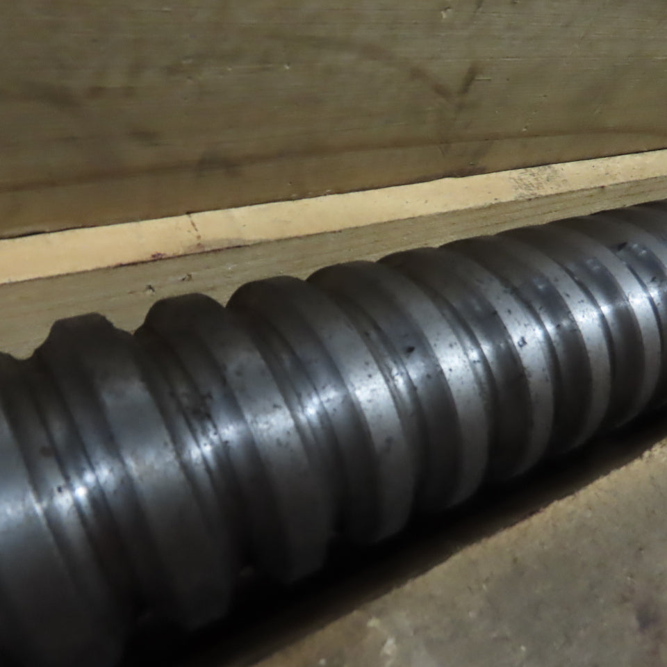 Mazak 65mm OD Single Start 20mm Lead Ball Screw 157"OAL 134" Screw Length