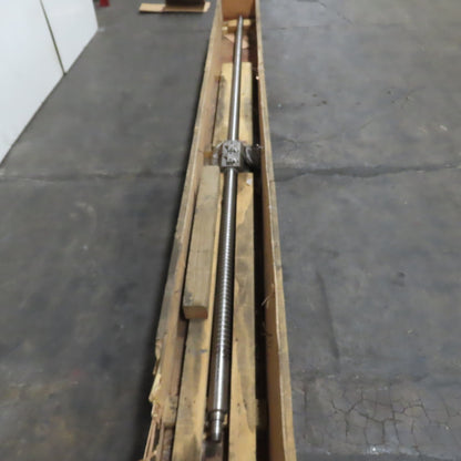 Mazak 65mm OD Single Start 20mm Lead Ball Screw 157"OAL 134" Screw Length