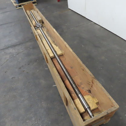 Mazak 65mm OD Single Start 20mm Lead Ball Screw 157"OAL 134" Screw Length