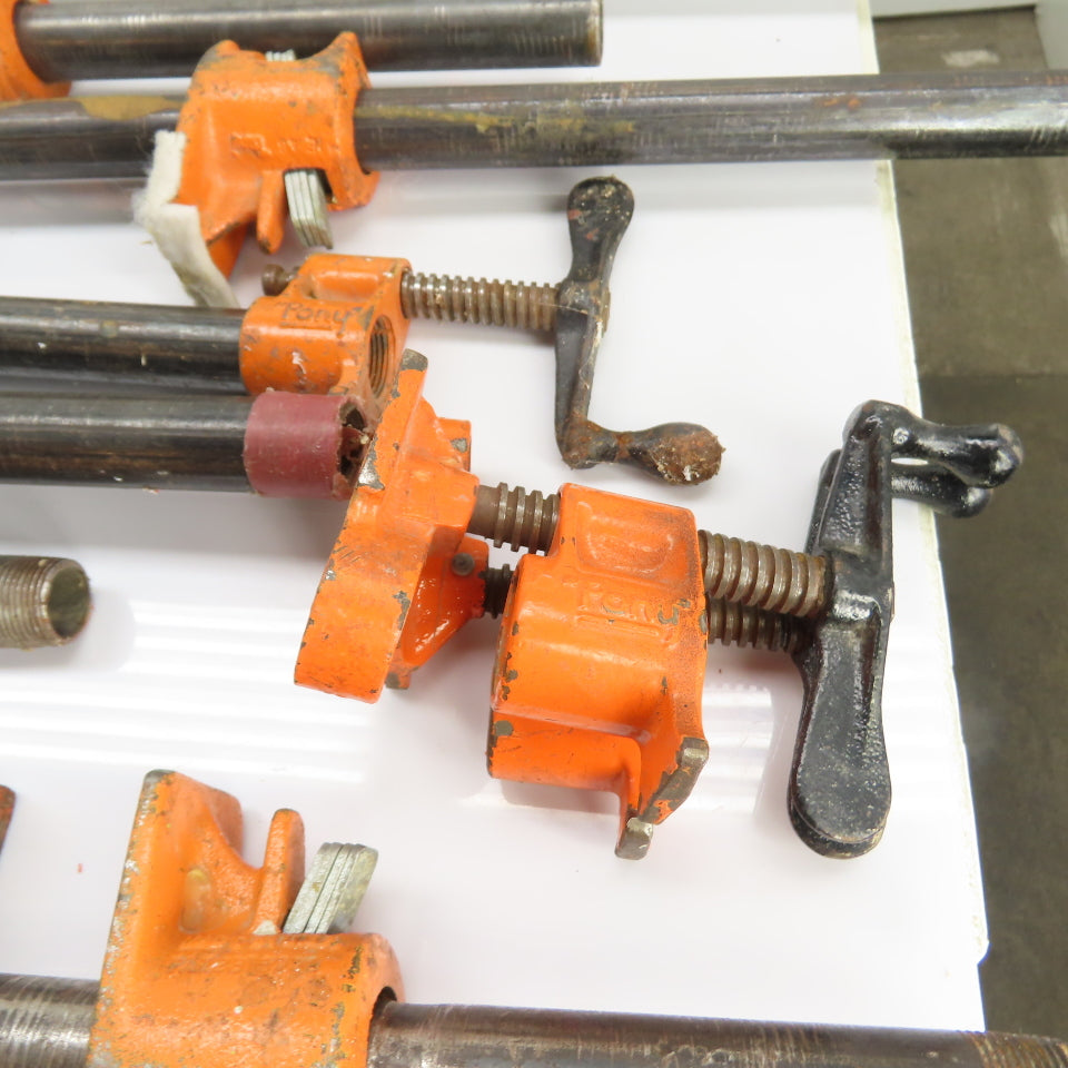 Pony 5003 1" Pipe Clamp Lot of Assorted Sizes 57"- 8" Opening