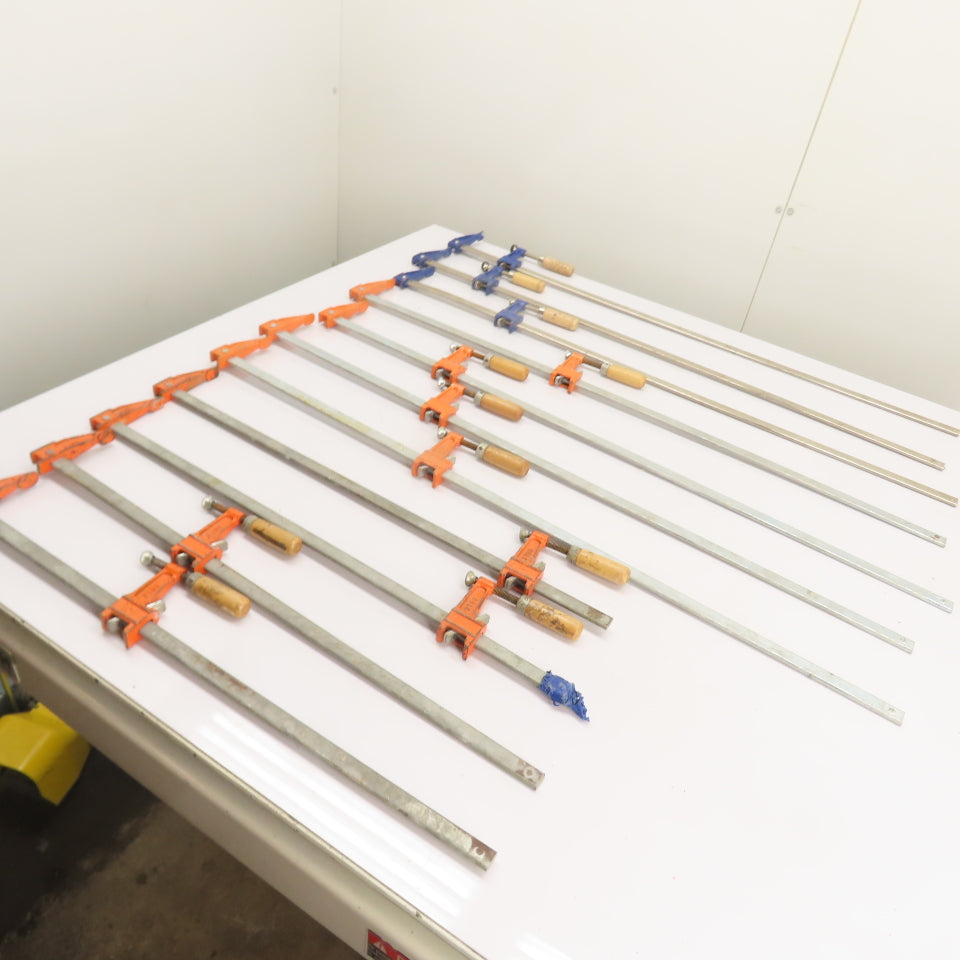 Lot Of Assorted Size Steel Bar Hand Clamps (7) 36" And (4) 24" Clamps