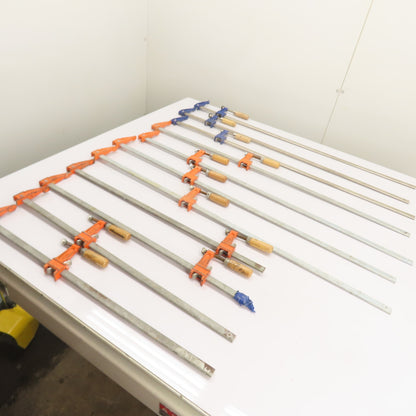 Lot Of Assorted Size Steel Bar Hand Clamps (7) 36" And (4) 24" Clamps