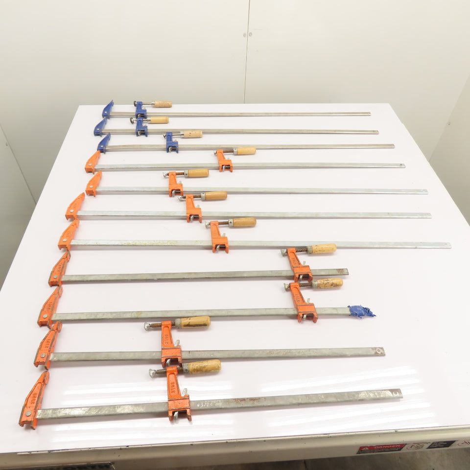 Lot Of Assorted Size Steel Bar Hand Clamps (7) 36" And (4) 24" Clamps
