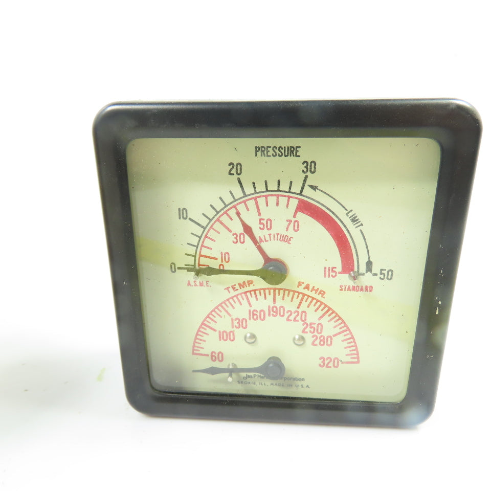 Marsh 23DSQT 3-1/2" Combination Pressure/Altitude/Temperature Gauge 60-320°F