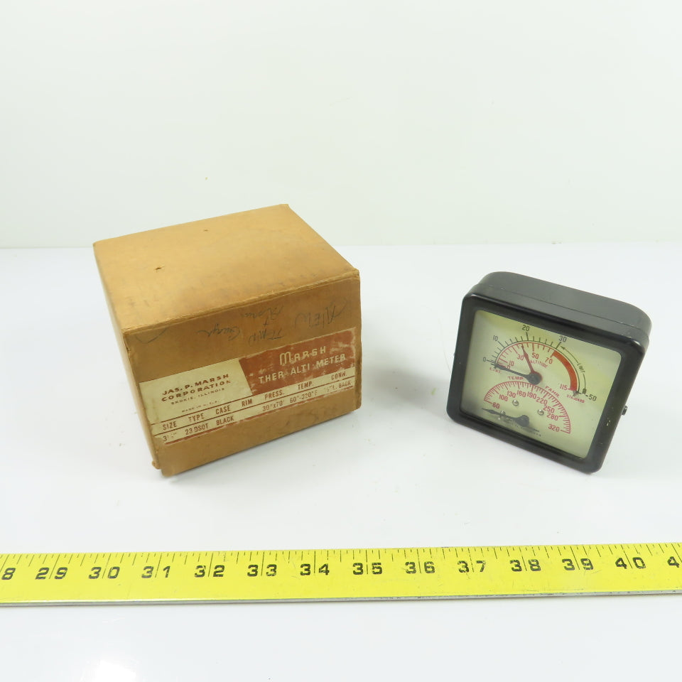 Marsh 23DSQT 3-1/2" Combination Pressure/Altitude/Temperature Gauge 60-320°F