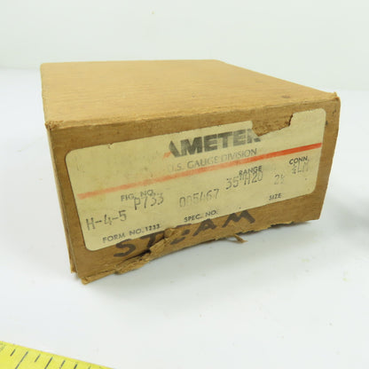 Ametek U.S. Gauge 005467 P733 2-1/2" Low Pressure Diaphragm Gauge 0-35" H2O