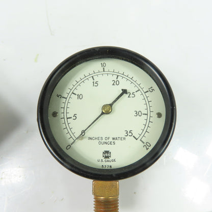 Ametek U.S. Gauge 005467 P733 2-1/2" Low Pressure Diaphragm Gauge 0-35" H2O