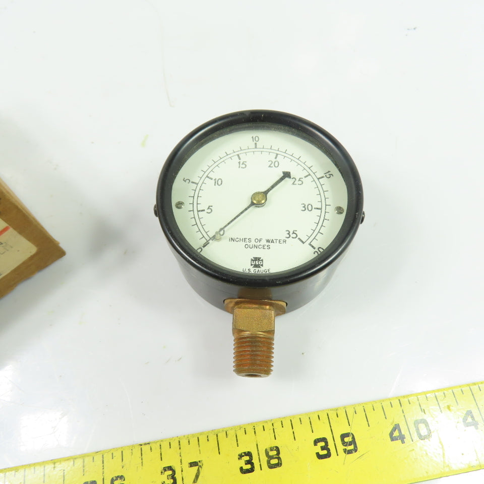Ametek U.S. Gauge 005467 P733 2-1/2" Low Pressure Diaphragm Gauge 0-35" H2O
