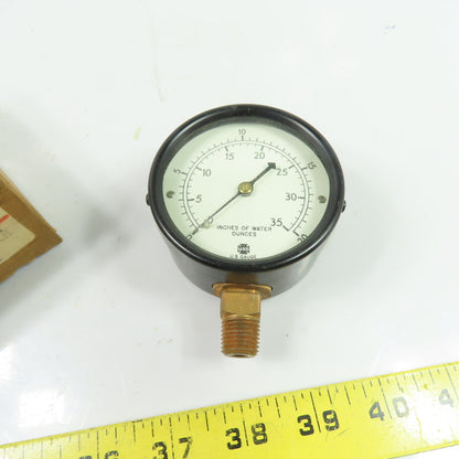 Ametek U.S. Gauge 005467 P733 2-1/2" Low Pressure Diaphragm Gauge 0-35" H2O