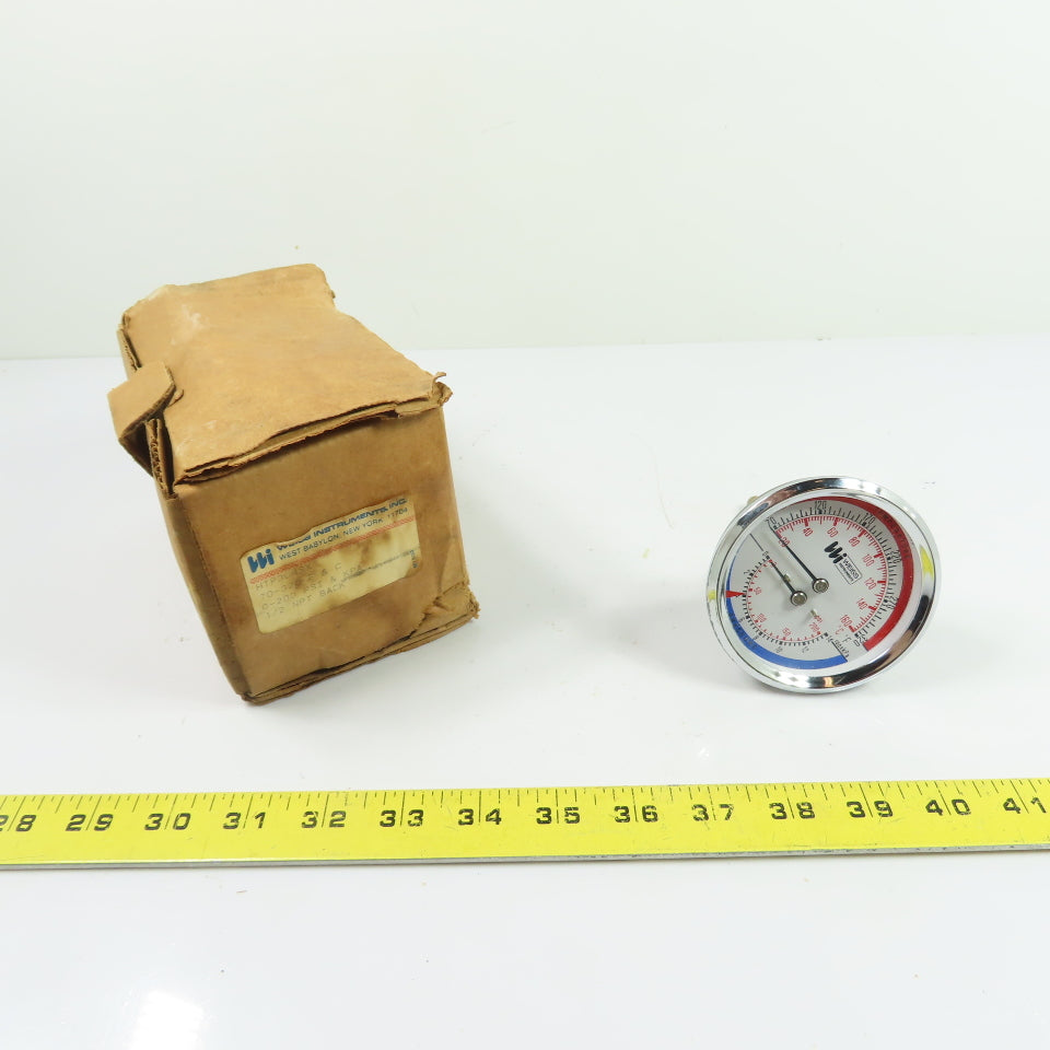 Weiss Instruments HTP30RSX Temperature/Pressure Gauge 70-320°F 0-200PSI 1/2" NPT