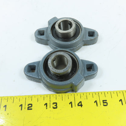 NTN AS202-010 5/8" Bore 2-Bolt Oval Flange Mount Bearing Lot Of 2