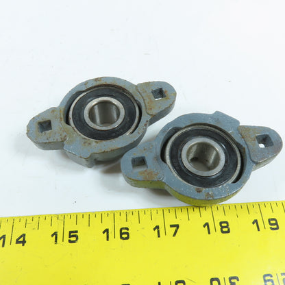 NTN AS202-010 5/8" Bore 2-Bolt Oval Flange Mount Bearing Lot Of 2