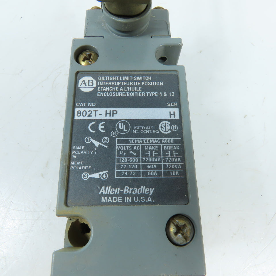 Allen-Bradley 802T-HP Oiltight Rotary Lever Limit Switch 120-600VAC