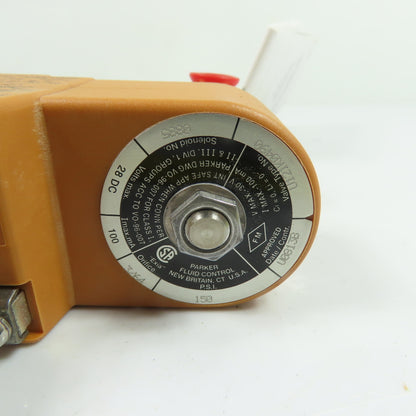 Parker UZ33L8 U121K04900885L8 Solenoid Valve 28VDC 1/4" NPT 150PSI