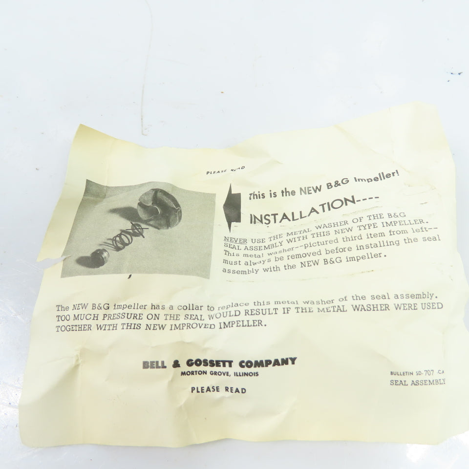 Bell & Gossett PZ-3118 Pump Mechanical Seal Assembly Kit