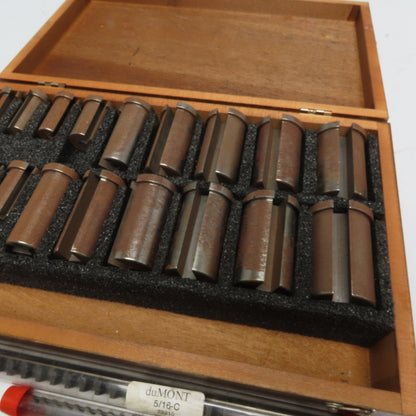 Dumont 11121 No. 20 1/8"-3/8" Keyway Broach Set Bushings & Wood Case