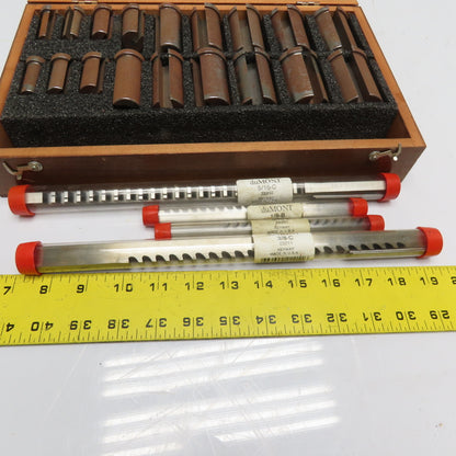 Dumont 11121 No. 20 1/8"-3/8" Keyway Broach Set Bushings & Wood Case