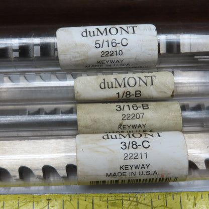 Dumont 11121 No. 20 1/8"-3/8" Keyway Broach Set Bushings & Wood Case
