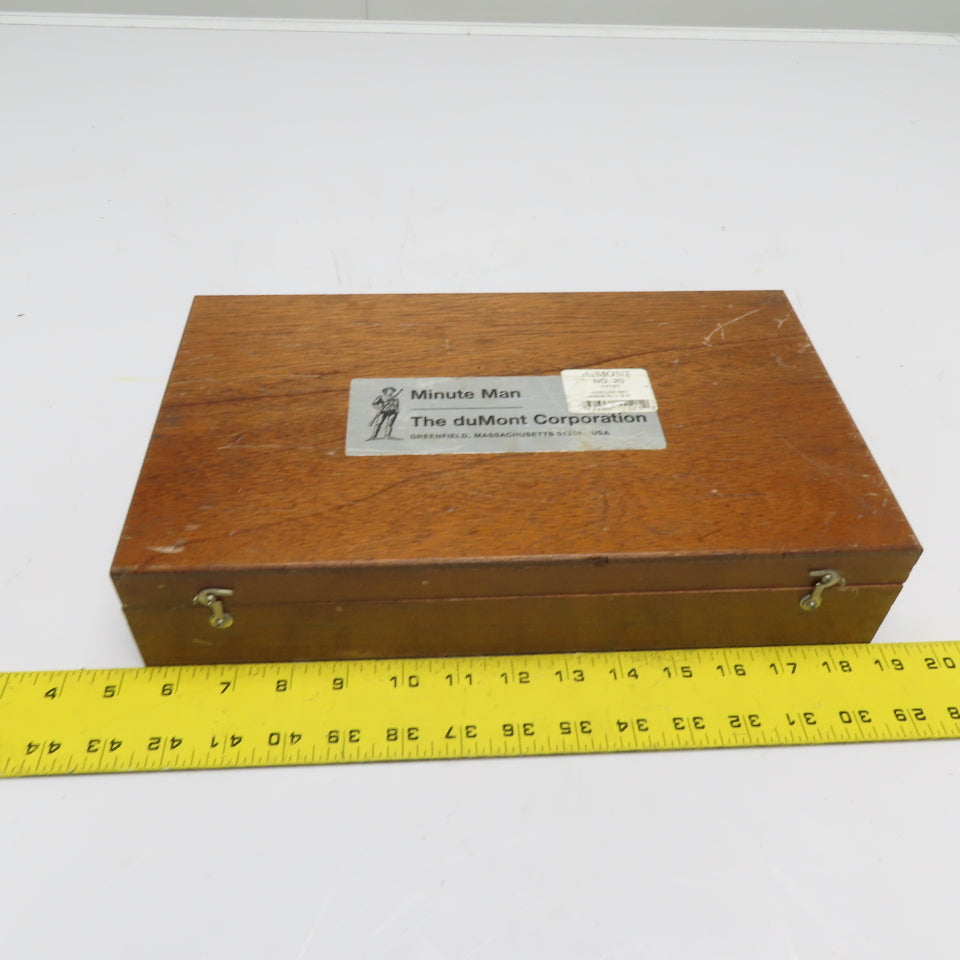 Dumont 11121 No. 20 1/8"-3/8" Keyway Broach Set Bushings & Wood Case