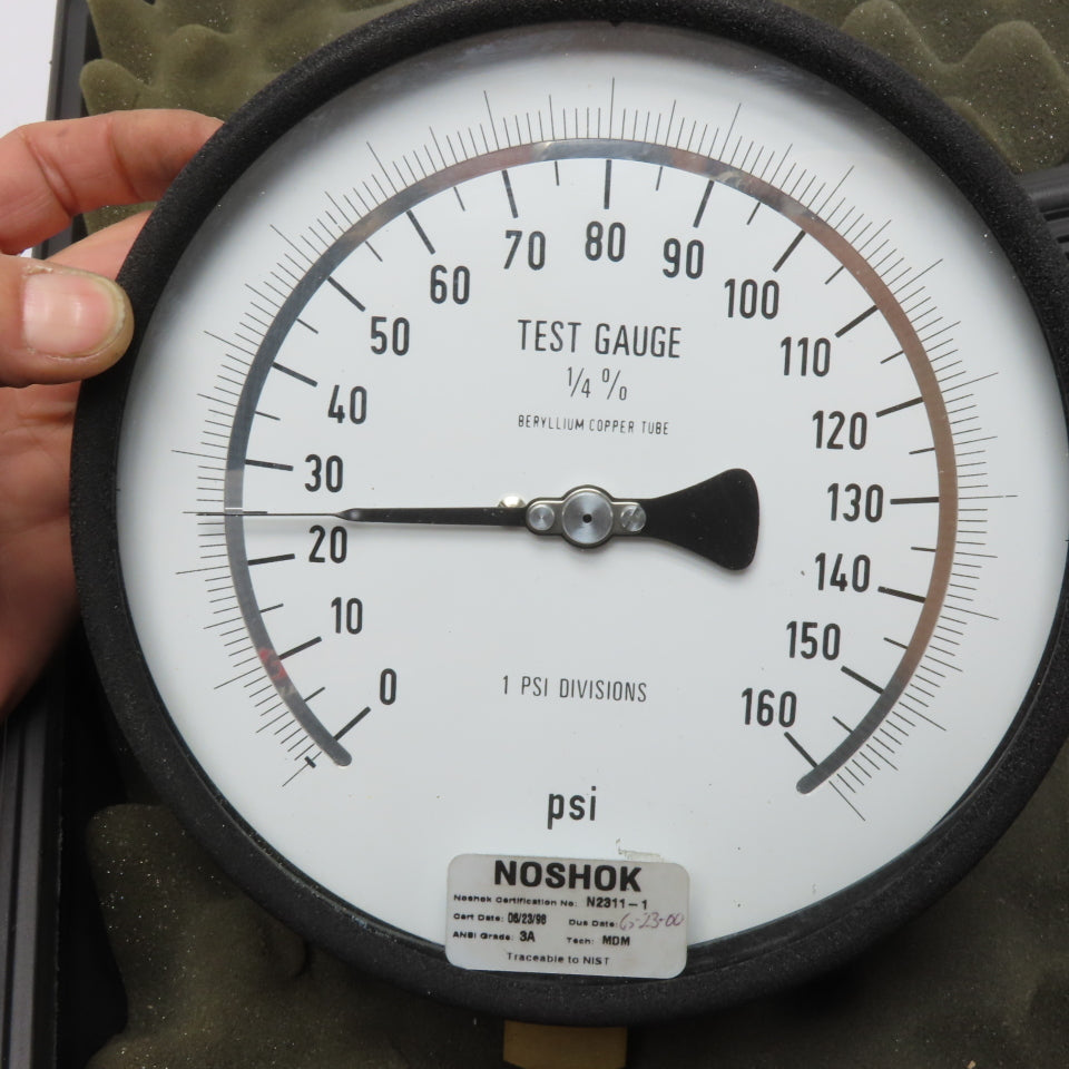 NOSHOK 60-800-160 6" Precision Test Pressure Gauge 0-160 PSI ANSI Grade 3A