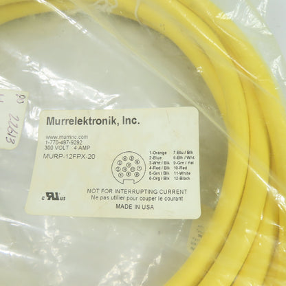 Murrelektronik MURP-12FPX-20 12-Pole Female Cordset Cable 20' 300V 4A