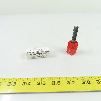 HTC Tool 800-3750-WF 3/8"x3/8"x1" 4-Flute Carbide End Mill AlTiN 2-1/2"OAL