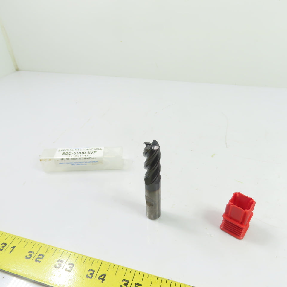 HTC 800-5000-WF 1/2"x1/2"x1-1/4" 4-Flute Carbide End Mill AlTiN 3" OAL