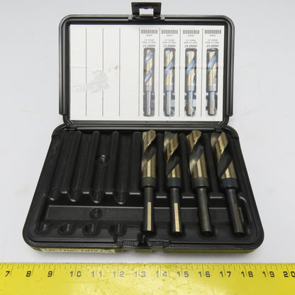 Kwik Cut A00107 4-Piece 1/2" Reduced Shank Metric Drill Bit Set 22-25mm