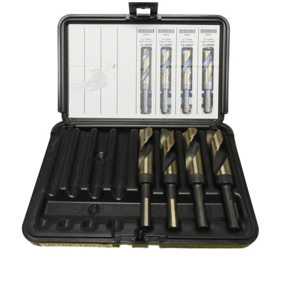 Kwik Cut A00107 4-Piece 1/2" Reduced Shank Metric Drill Bit Set 22-25mm