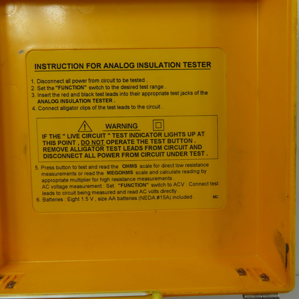 Extech 380353 High Voltage Analog Insulation Tester Megohmmeter 1000V