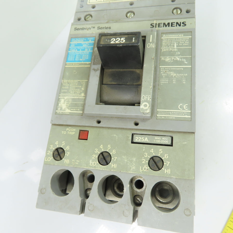 Siemens FXD63B225 225A 3-Pole Molded Case Circuit Breaker 600V