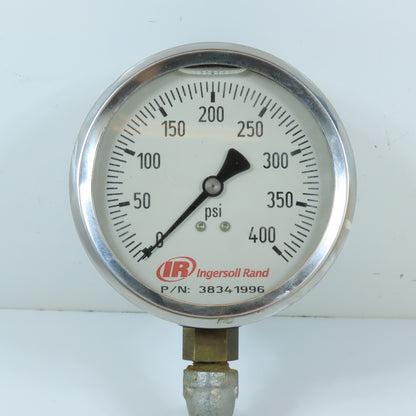 Ingersoll Rand 38341996 0-400 PSI Liquid-Filled Pressure Gauge 4" Dial