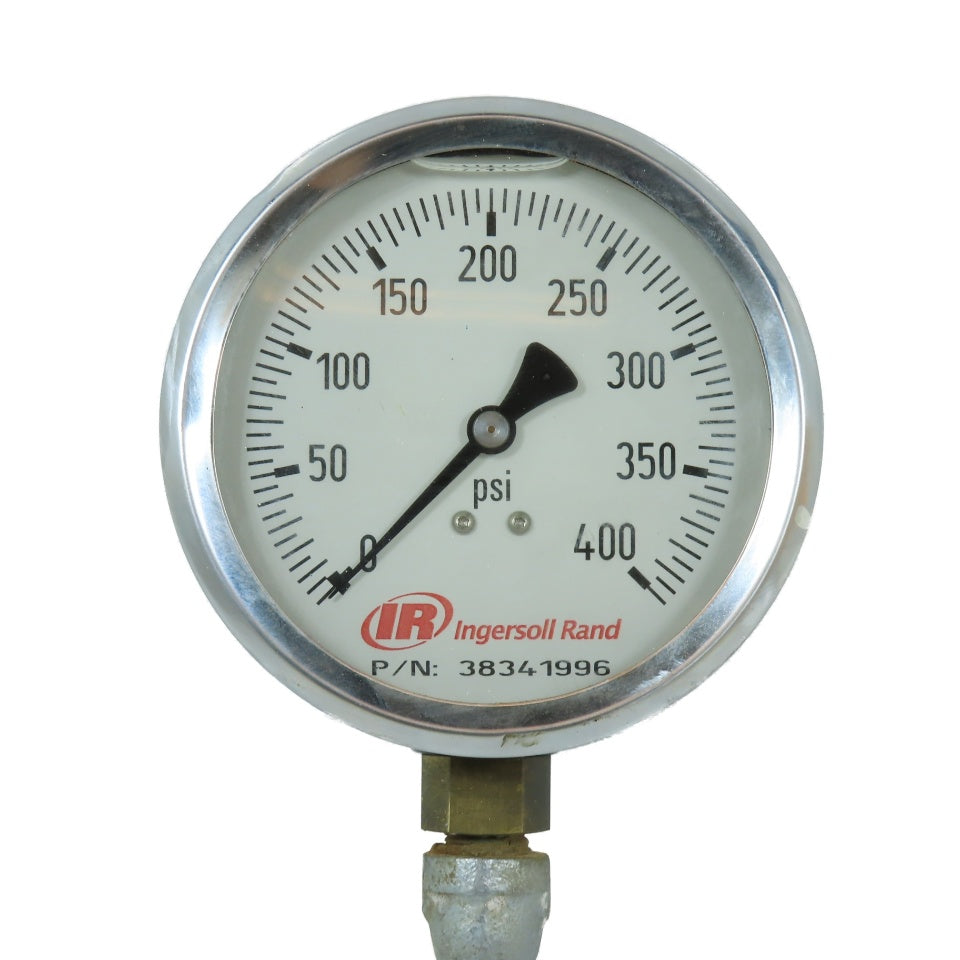 Ingersoll Rand 38341996 0-400 PSI Liquid-Filled Pressure Gauge 4" Dial