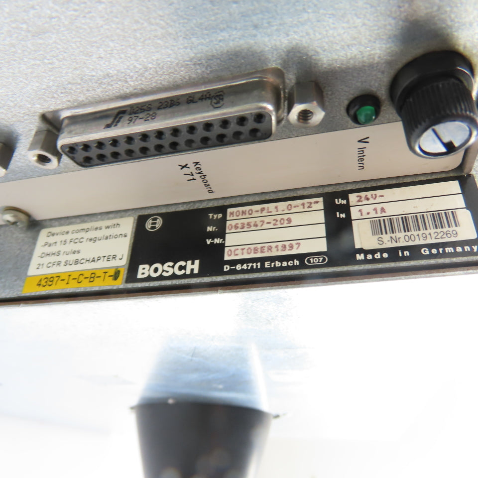 Bosch MONO-PL1.0-12" Trumagraph CNC Monitor Operator Interface 24V