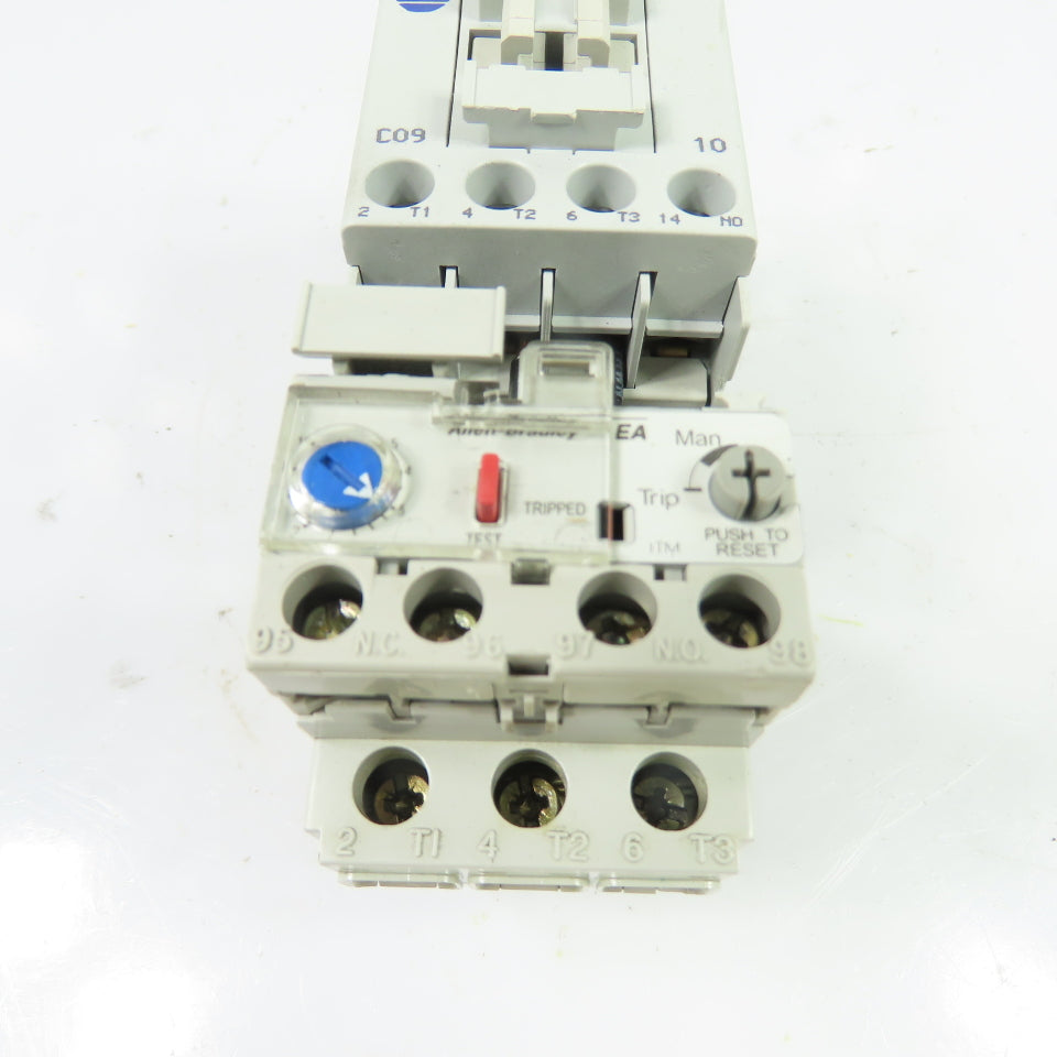 Allen-Bradley 100-C09*10 9A 600V Contactor 120V Coil w/ 193-EA2EB Relay 1.6-5A
