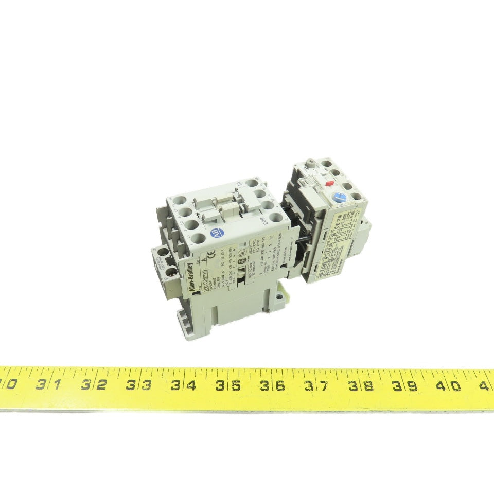 Allen-Bradley 100-C09*10 9A 600V Contactor 120V Coil w/ 193-EA2EB Relay 1.6-5A