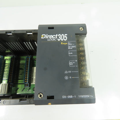 Koyo D3-05B-1 5-Slot PLC I/O Base w/Power Supply 110/220VAC
