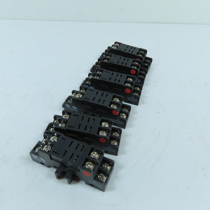 GE CR420NA2 8-Pin DPDT Relay Socket 15A 300VAC Lot Of 6