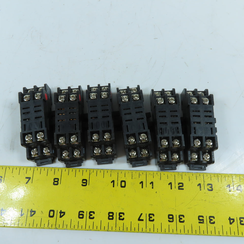 GE CR420NA2 8-Pin DPDT Relay Socket 15A 300VAC Lot Of 6