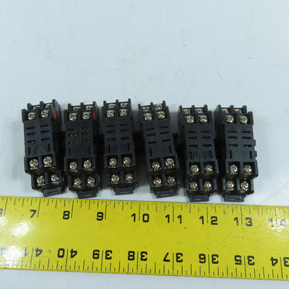 GE CR420NA2 8-Pin DPDT Relay Socket 15A 300VAC Lot Of 6