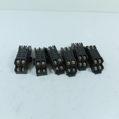 GE CR420NA2 8-Pin DPDT Relay Socket 15A 300VAC Lot Of 6