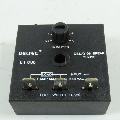 Deltec DT006 Delay On Break Timer 0.1-5 Min Adjustable 19-288VAC 1A Max