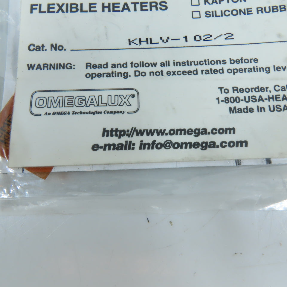 Omega KHLV-102/2 Polyimide Kapton Flexible Heater 28VAC