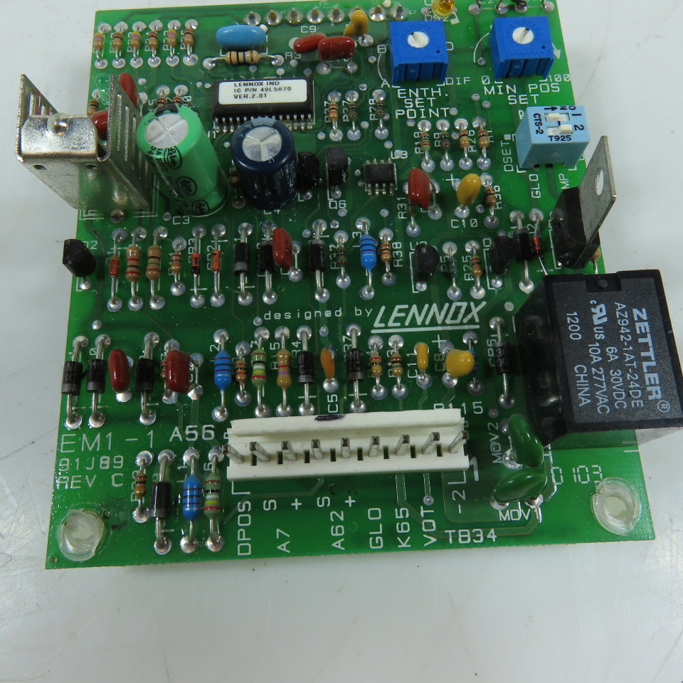 Lennox EM1-1 91J89 Economizer Control Circuit Board Rev C