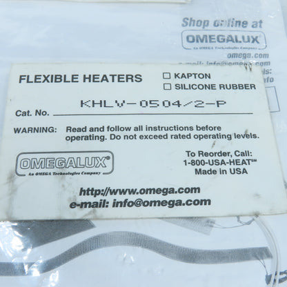 Omega KHLV-0504/2-P Kapton Flexible Strip Heater 5W 28VAC