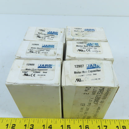 JARD 12905/12907 5.0uF & 7.5uF Oval Motor Run Capacitors 370VAC Lot Of 6